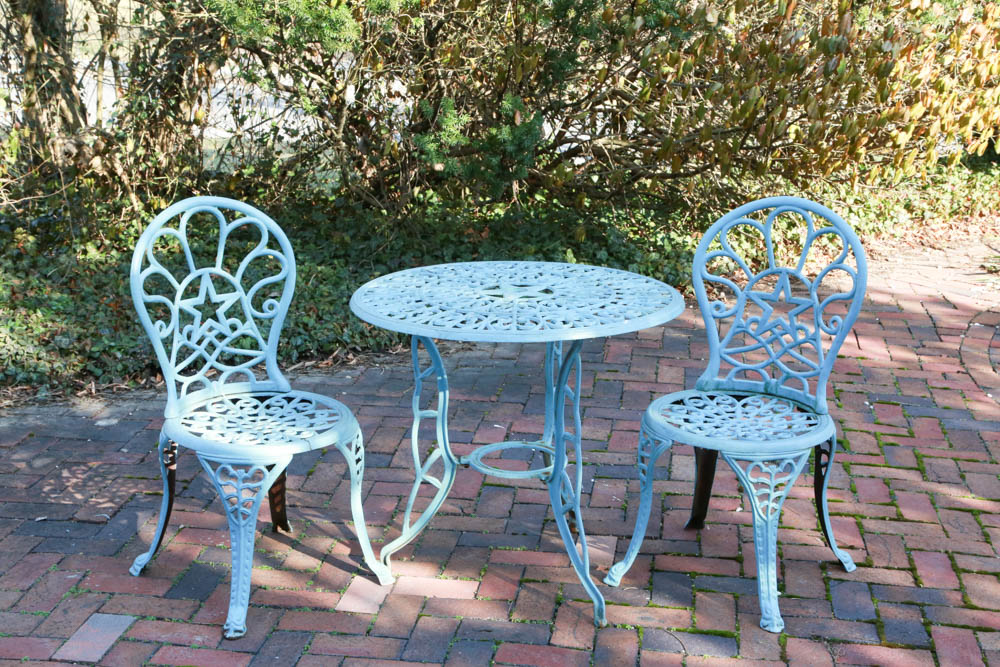 Cast Iron Bistro Table and Chairs EBTH